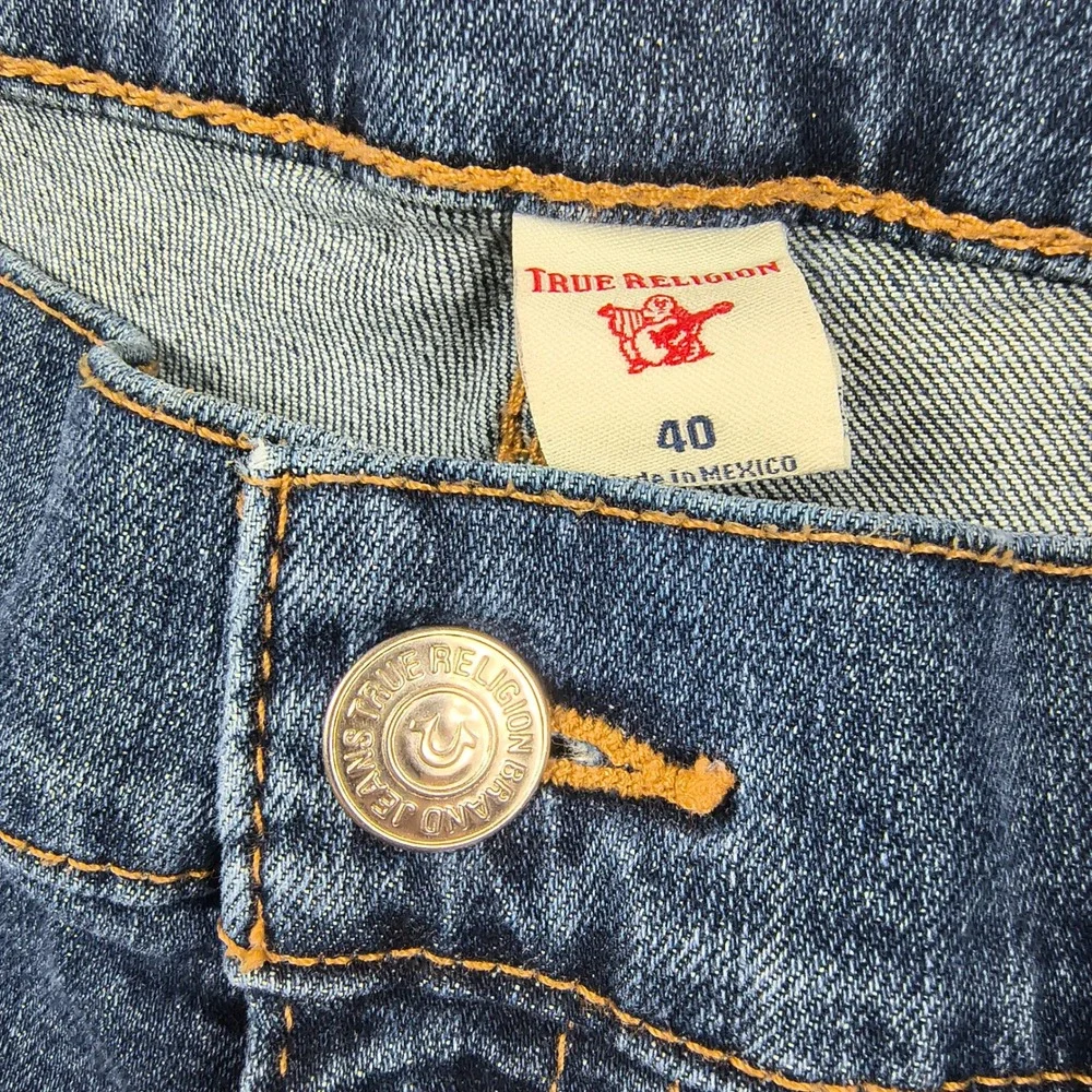 True Religion Rocco Relaxed Skinny‎ Jeans Mens 40 Blue Medium Wash Denim 112790